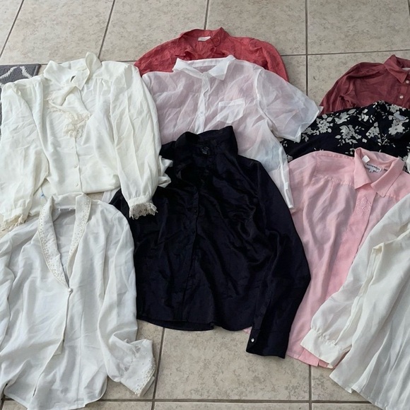 Large 10•lot bundle Vintage ladies dressy Y2K Secretary Assorted blouse Tops - Picture 9 of 9